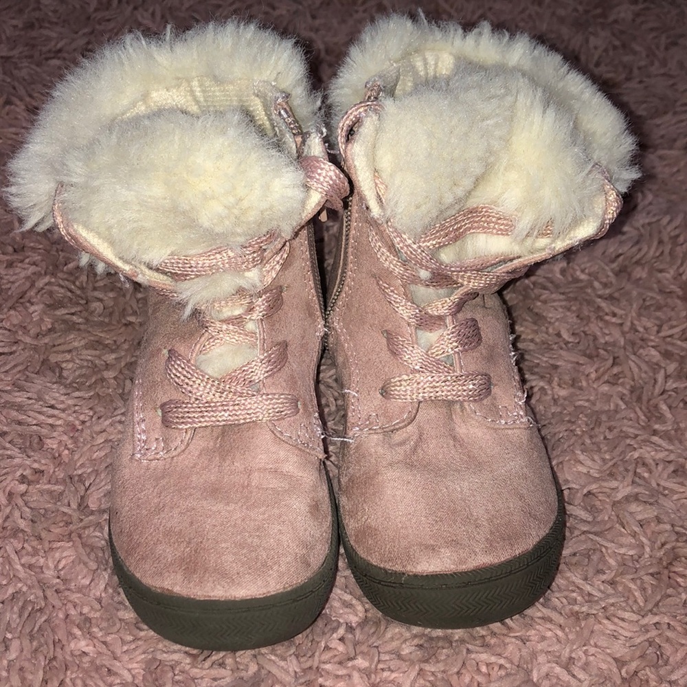 Cat & Jack Pink Faux Fur Boots